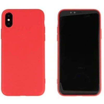 Abbildung von CoverKingz Handyhülle kompatibel mit iPhone XS/iPhone X Silikon Handy Hülle Soft Case Weiche Smartphone Schutzhülle Slim Cover Matt Rot