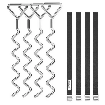 Abbildung von SONGMICS Spanngurt Eisen Bodenanker Spiral Bodenverankerung, 8 St.