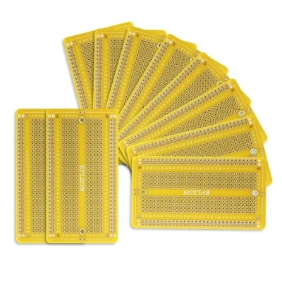 Abbildung von EPLZON Prototype Board Lötbares Breadboard Doppelseitig Leiterplatte PCB Circuit zum Schweißen von,DIY elektronische Artikel (Packung mit 10 Stück,Gelb)