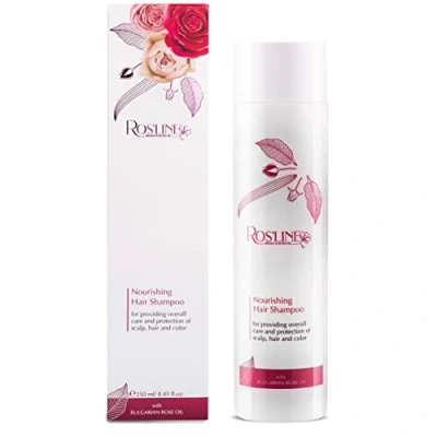 Abbildung von Ros&#039;Line pflegendes Haarshampoo mit Rosenwasser und Arganöl aufbauende Pflege für geschädigtes Haar glättendes Shampoo umfassende Farbe, Kopfhaut 250 ml