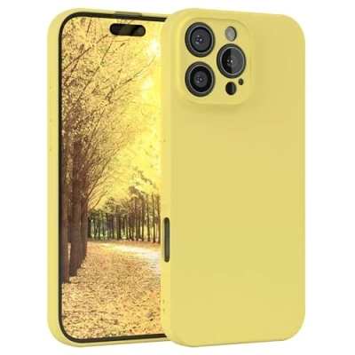 Abbildung von EAZY Case Silikonhülle für iPhone 16 Pro Max Hülle Silikon weich stoßfeste Handyhülle Schutzhülle mit Kameraschutz Dünn Premium Schutz Cover TPU Phone Bumper in Gelb