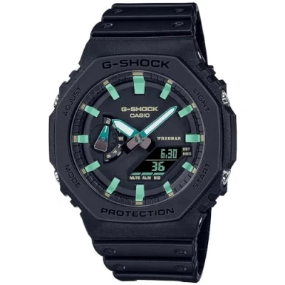 Abbildung von CASIO G SHOCK Chronograph GA 2100RC 1AER, Quarzuhr, Armbanduhr, Herrenuhr, digital, bis 20 bar wasserdicht