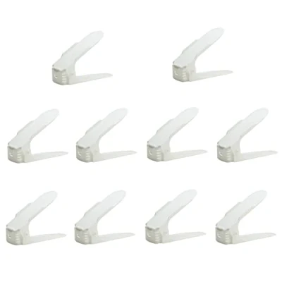 Abbildung von DEULINE 10 x Verstellbarer Schuhschlitz Schuhregal Schuhstapler schuhaufbewahrung Schuhorganizer Schuhhalter Farbe: Weiss 521131