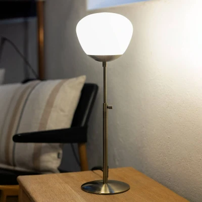 Abbildung von Tischleuchte Rise, Höhe 60 cm, messing antik, Eisen, Glas