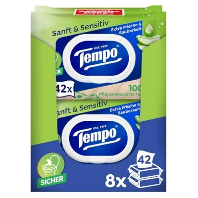 Abbildung von Tempo Feuchttücher Sanft &amp; Sensitiv Duo Pack 1 lagig
