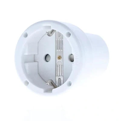 Abbildung von as Schwabe PVC Kupplung Schutzkontaktkupplung mit doppeltem Schutzkontakt Anschluss Leitungen bis max. 1,5mm² 230V 16A IP20 Weiß, 62224
