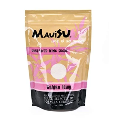 Abbildung von MauiSu Puderzucker Golden Icing unraffinierter goldener 500g