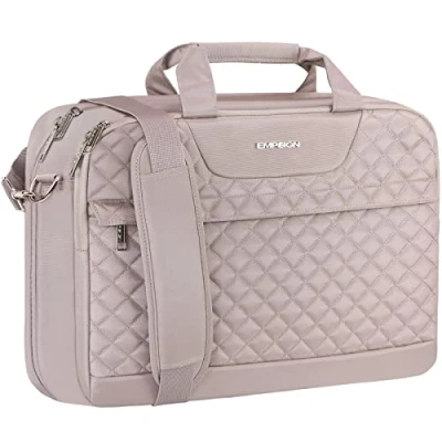 Abbildung von EMPSIGN Laptop Tasche 17 Zoll Laptoptasche Damen, Wasserdicht Erweiterbare Bussiness Aktentasche Notebooktasche Tablet Schulter Umhängetasche Rosa