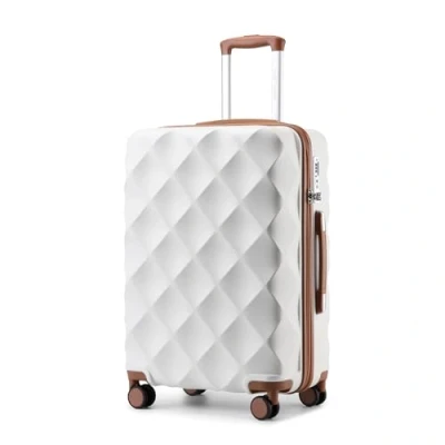 Abbildung von British traveller Koffer Hartschalen Gepäck, Größe M (M (61 cm), cremeweiß, M(Medium 24inch), Hartschalengepäck