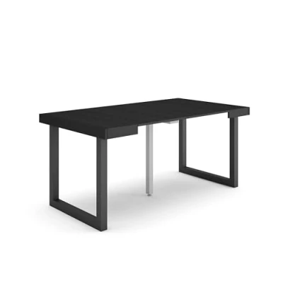 Abbildung von Skraut Home Ausziehbarertisch Multifunktionaler ausziehbarer 160 Für 8 Gäste Massivholz Beine Moderner Stil Schwarz