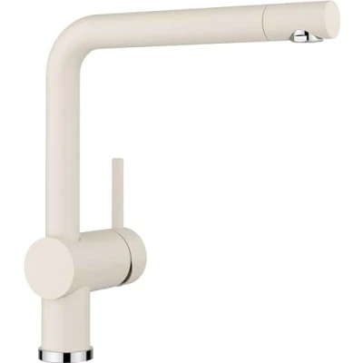 Abbildung von BLANCO LINUS Küchenarmatur in softweiß Hochdruck Rückflussverhinderer Keramik Kartusche Gesicherte Wasserqualität &amp; wassersparend