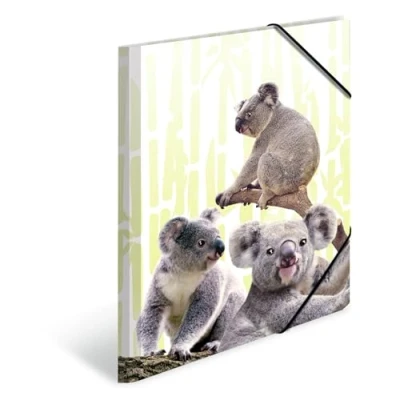 Abbildung von HERMA 19967 Sammelmappe A3 Exotische Tiere Koalafamilie, Kinder Eckspanner Mappe aus Kunststoff mit Innendruck &amp; Gummizug, stabile Einschlagmappe Plastik für Jungen Mädchen