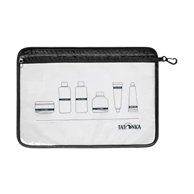 Abbildung von Tatonka Kulturbeutel Zip Flight Bag A4 Transparenter Beutel zur Mitnahme von Flüssigkeiten im Flugzeug Handgepäck 30,5 x 22 cm (black)
