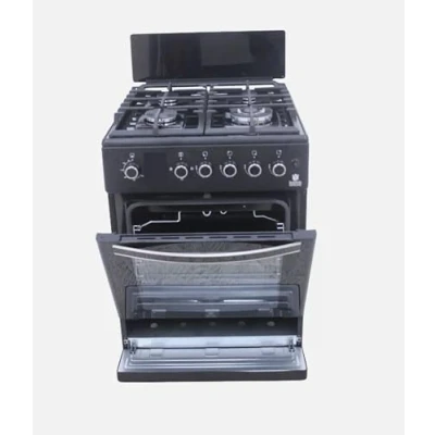Abbildung von Gasline, Gas Standherd SHGG6060KGGB 60cm, Gasbackofen mit Thermostat, Grill, Umluft, WOK, Schwarz, Erdgas, LPG
