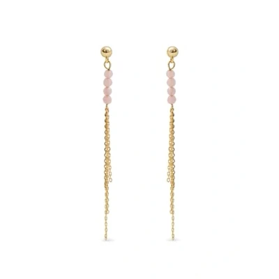 Abbildung von SINGULARU Falling Fairy Ohrringe. Messing mit 18 Kt Vergoldeter Beschichtung und Naturstein. Schmuck für Damen.