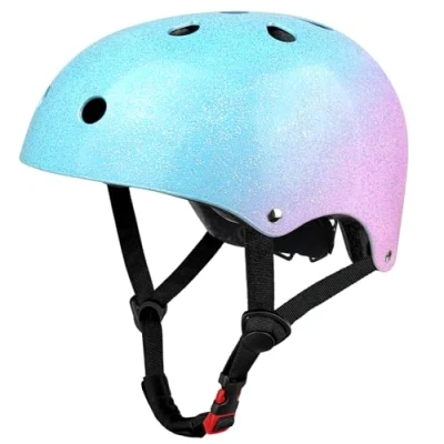 Abbildung von LeapBeast Skaterhelm Fahrradhelm, Belüftung Sicherheit leicht Skateboarding Helm für Fahrrad Skateboard Scooter BMX Kind Erwachsene (Rosa Blau, M)