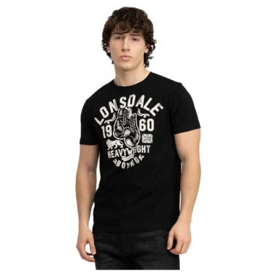 Abbildung von Lonsdale Normale Passform Minver Tshirt print, Herren, Größe: Medium, Black ecru