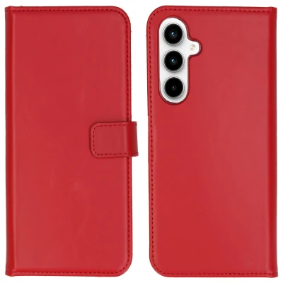 Abbildung von Samsung Galaxy A35 Hülle Echtleder Selencia Klapphülle Handyhülle Rot