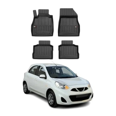 Abbildung von Fußmatten Gummimatten kompatibel mit Nissan Micra K14 2016 2023 OMAC Premium 3D Schwarz TPE Gummi