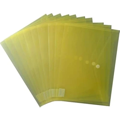 Abbildung von EXXO by HFP 90153 Dokumententaschen A4 quer mit Klettverschluss Trans. gelb pack von 10, 335 mm x 240