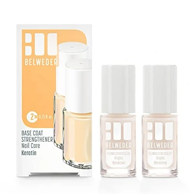 Abbildung von BELWEDER x2 Nail Care Nagelhärter mit Keratin 2x7,5 ml Für schwache, weiche, gespaltene und spröde Nägel transparent ​​stärkt, versiegelt &amp; schützt angereichert