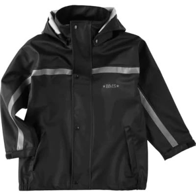 Abbildung von BMS Buddeljacke, Regenjacke für Kinder mit abnehmbarer Kapuze in schwarz Größe 116