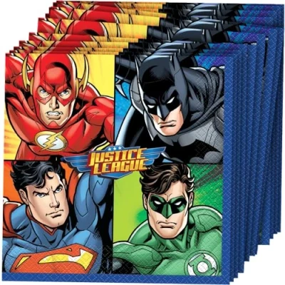 Abbildung von Superhero Justice League Servietten 33x33cm 16 Stück