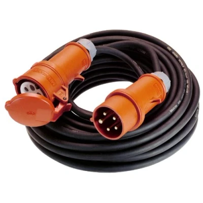 Abbildung von as Schwabe Starkstrom Verlängerungskabel 25 m H07RN F 5G4 CEE Phasenwendestecker 400V/32A/ca. 22kW 5 polige, robuste Verlängerung für Außenbereich IP44 Made in Germany, 60518