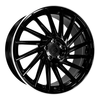Abbildung von KESKIN 5 loch 19Zoll 112mm Alufelge KT17 Hurricane hyper silber schwarz Horn poliert KT178519511230BLP Felge