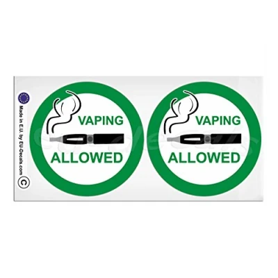 Abbildung von MioVespa Collection Aufkleber Vaping Allowed, hochwertig, laminiert, 100 mm, 2 Stück