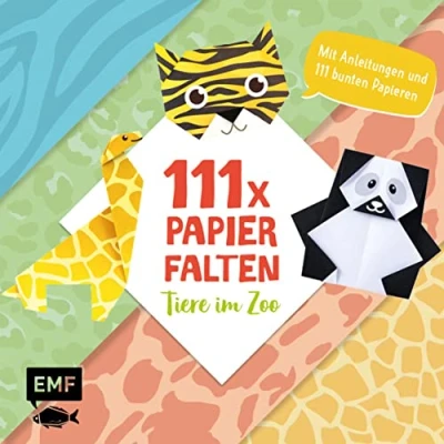 Abbildung von 111 x Papierfalten Tiere im Zoo: Bastelblock mit Anleitungen und bunten Papieren zum Sofort Loslegen Für Kinder ab 5 Jahren