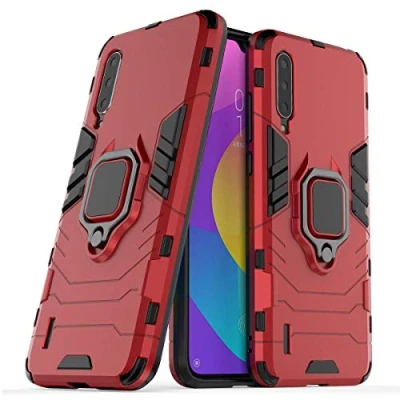 Abbildung von Kompatibel mit Xiaomi Mi A3 Lite, 9 CC9 Hülle, Ring Ständer Magnetischer Handyhalter Auto Caseme Schutzhülle Case (Rot)