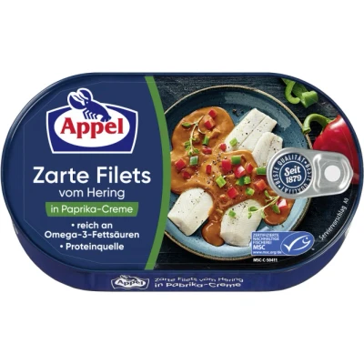 Abbildung von Appel Zarte Filets vom Hering in Paprika Creme