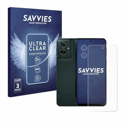 Abbildung von Savvies 6 Stück Schutzfolie für Motorola Moto G55 (Display+Kamera) Displayschutz Folie Ultra Transparent