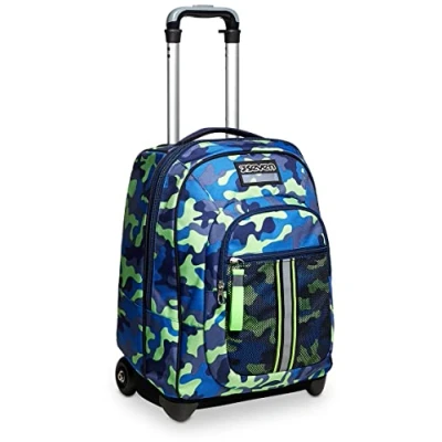 Abbildung von Seven TROLLEY, 2 in 1, Schulranzen mit Rollen, Rucksack Trolleyfunktion für Kinder, ab 1. Klasse, Schule, Reisen, Mädchen&amp;Jungen, blau, CAMO BOY