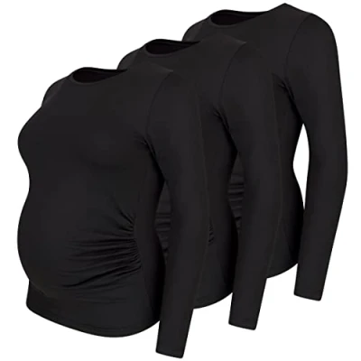 Abbildung von M.M.C. 3 PACK Langarmshirt, Damen, Größe: Medium, Schwarz