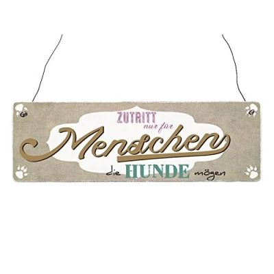 Abbildung von Interluxe Holzschild Shabby ZUTRITT NUR FÜR Menschen Türschild Hund Hunderegeln