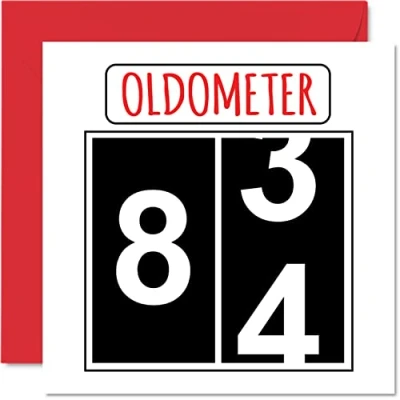 Abbildung von Lustige Karten zum 84. Geburtstag für Männer und Frauen Oldometer Glückwunschkarte Vater Mutter Urgroßvater Opa Kindermädchen Oma 145mm Grußkarten Karte