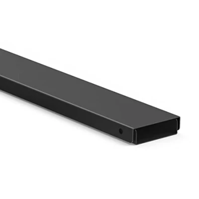Abbildung von Kabelkanal mit magnetischer Kabelabdeckung für die Wand (für 5 Kabel, Kabelleiste ordentliches Kabelmanagement z.B. TV Kabelkanal, Kabelführung und Kabel verstecken in einem, Metall, 90cm) schwarz
