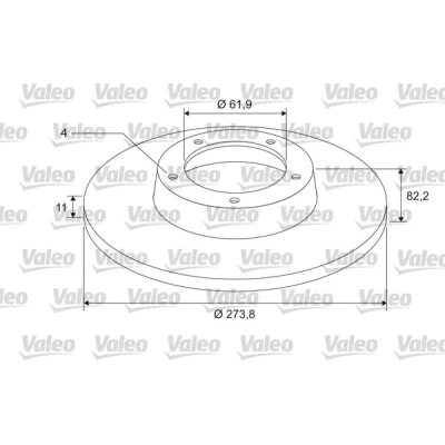 Abbildung von VALEO 675406 Bremsscheibe Hinterachse 274 11 4 voll beschichtet mit Schraube, ABS Sensorring, integriertem Radlager RENAULT: SCENIC 2