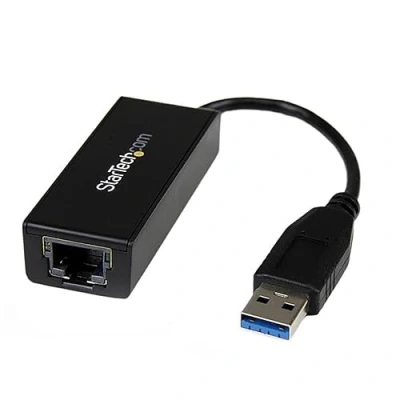 Abbildung von StarTech.com USB 3.0 Gigabit Netzwerkadapter für Windows und Mac 10/100/1000 NIC Netzwerk Konverter zu RJ45 Gb Adapter Laptop Desktop Busbetrieben Schwarz (USB31000S)