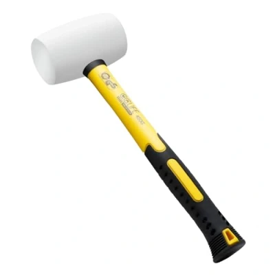 Abbildung von CCLIFE Gummihammer Weiß 680g Zertifiziert durch TÜV und GS Gummi hammer mit zwei Seiten, D=60 mm Schonhammer für Bodenleger Fliesen