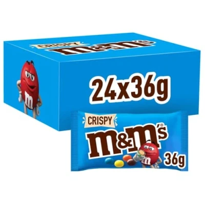 Abbildung von M&amp;M&#039;S Crispy, Großpackung, Milchschokolade, Geschenk &amp; Filmabend Snacks, 24 Packungen à 36 g