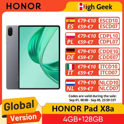 Abbildung von Globale Version HONOR Pad X8a 11 Zoll hohe Bildwiederholfrequenz Augekomfort 8300 mAh Akku Quad Lautsprecher mit großer Ergiebigkeit Sprachverbesserung