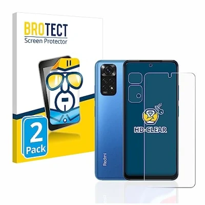 Abbildung von BROTECT (2 Stück Schutzfolie für Xiaomi Redmi Note 11 (Display+Kamera) Displayschutz Folie Ultra Klar