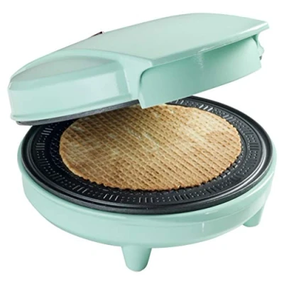 Abbildung von bestron Waffeleisen AWCM700 Hörnchenautomat mit Kegel, 700 W, Antihaftbeschichtung, Mintgrün