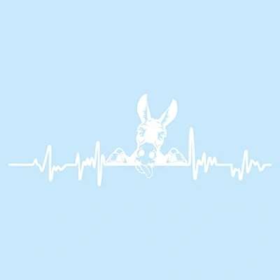 Abbildung von Finest Folia Aufkleber Herzschlag Tiere Breite 27cm Lifeline Heartbeat Deko Sticker Selbstklebend für Auto Kühlschrank Laptop Autoaufkleber K150 (Weiß Glanz, 06 Esel)