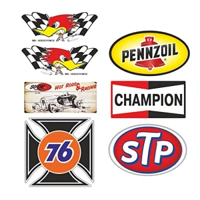 Abbildung von cut it folientechnik &amp; design MG609 / Horsepower Aufkleber Set 9cm 76 Kult Sticker Oldtimer Hotrod USA V8 Youngtimer Rally Auto Tuning