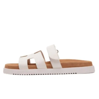 Abbildung von Steve Madden Mayven Schlupfsandale für Damen, Weiß/Kamel, 37 EU