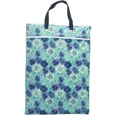 Abbildung von Große Wickeltasche zum Aufhängen für nasse und trockene Stoffwindeln oder Wäsche, blume, L, Klassisch
